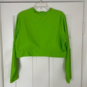 Torrid Neon Green Wireless Crop Rash Guard